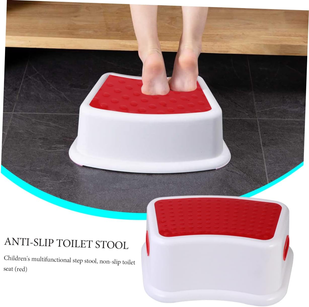 1Pc Lightweight Portable Stool for Small Nonslip Footstool Material for Bathroom and Potty Training Red