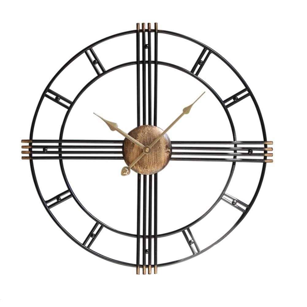 Horloge murale en fer forgé salon style nordique vintage grande horloge cuisine 50cm