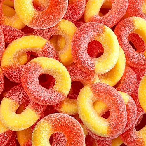 Peach Rings, Peach Gummies, Sweet & Sour Candy - 2 Lb Pack