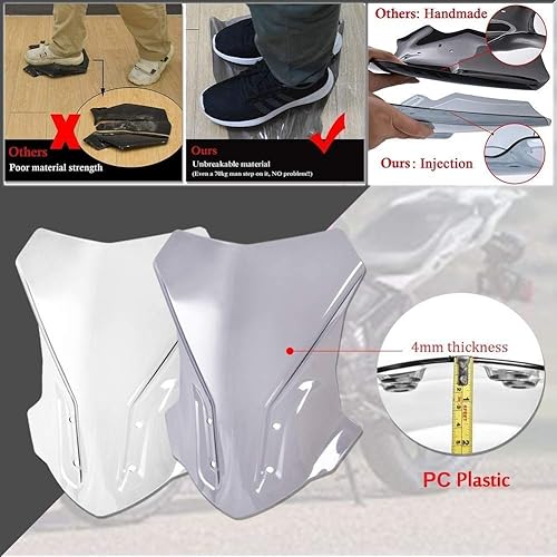 Vista 12 de Parabrisas delantero para motocicleta, carenado delantero, deflector de viento, visera compatible con B-M-W G310GS G 310 GS G-310-GS 2017 2018 2019