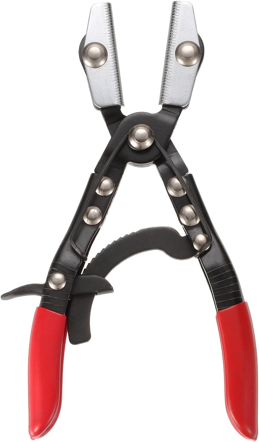 HARFINGTON Hose Pinch Off Pliers 8" Carbon Steel Automatic Locking Ratcheting Electrophoresis Chrome Plating for Hoses Cars Gas Pipelines Radiators Brakes Coolant, Black