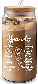 Vakuny Christian Gifts for Women - Inspirational Religious Gifts for Her - Encouragement Gifts for Spiritual Women - Birthday Gifts for Mom, Friends - 16 Oz Drinking Can Glass