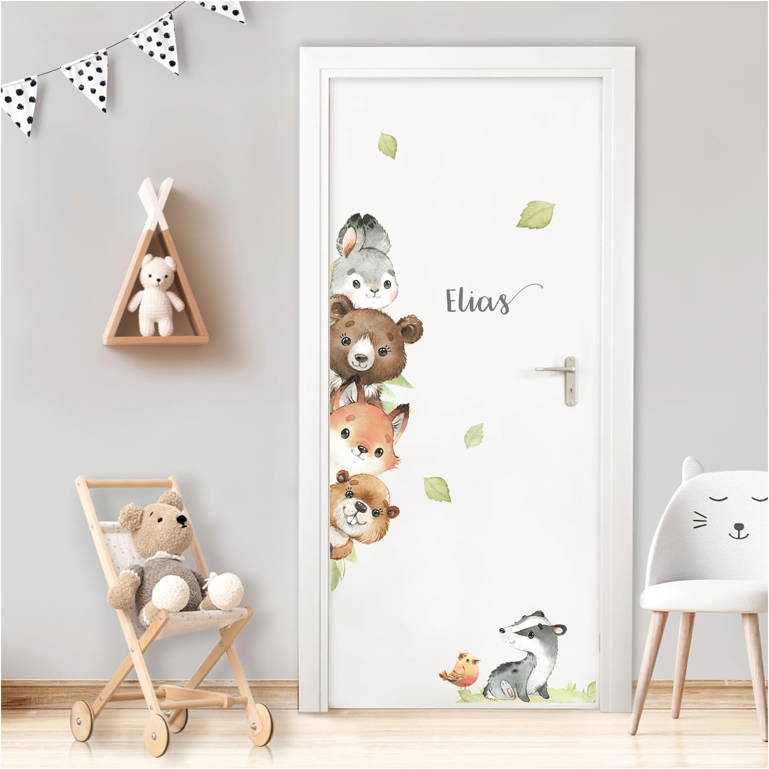 Produktbild von Little Deco Türaufkleber Waldtiere - Personalisiert Mit Namen Kinderzimmer