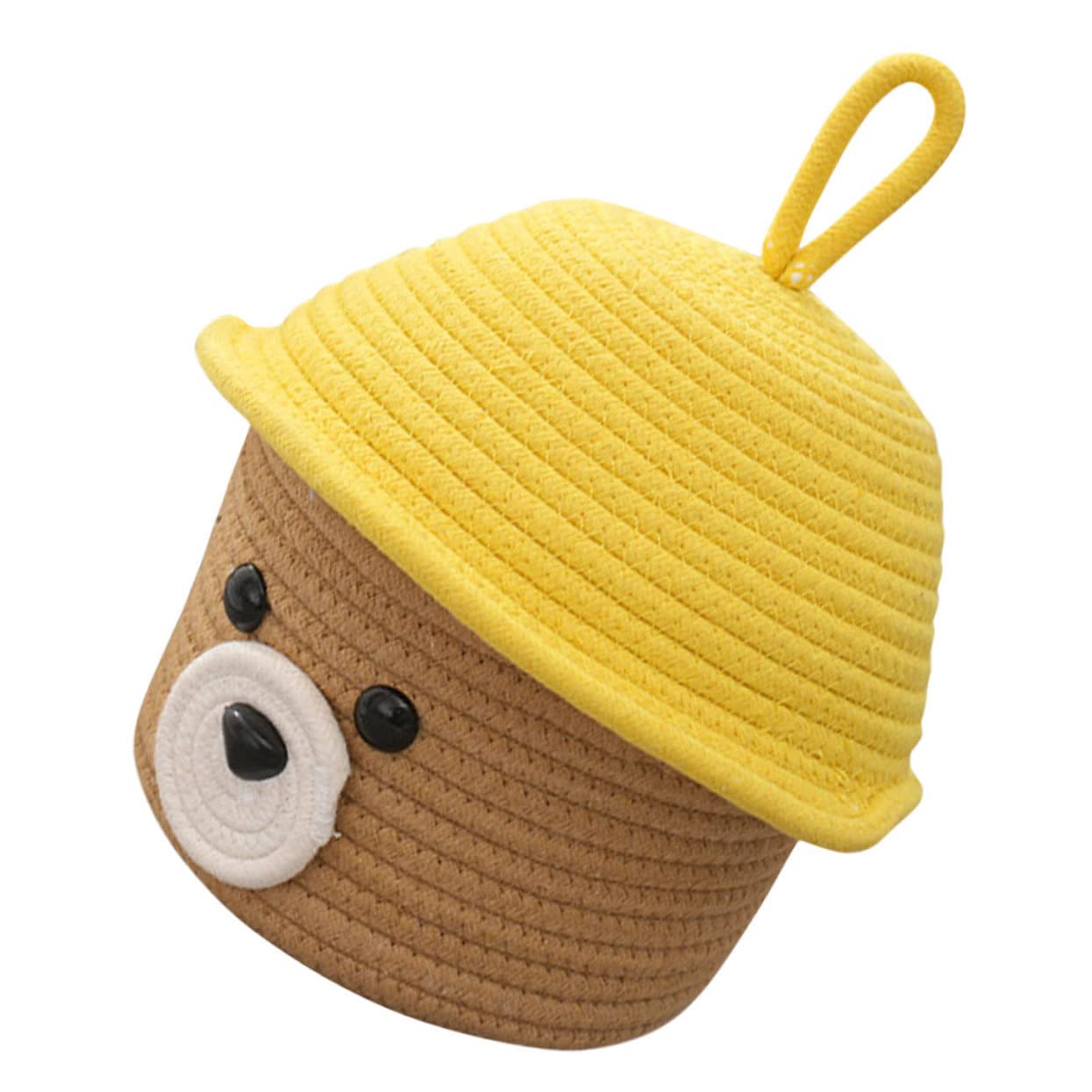 Panier de rangement en coton Mikikit avec couvercle ours - 8