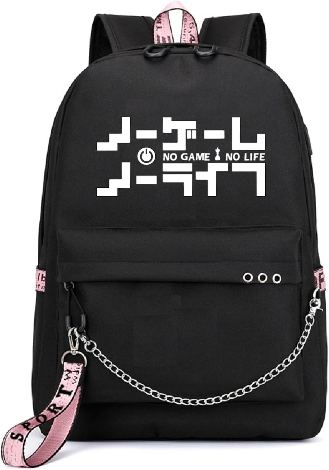 Luminous Anime No Game No Life Backpack School Bag Daypack Shoulder Bag with USB Port