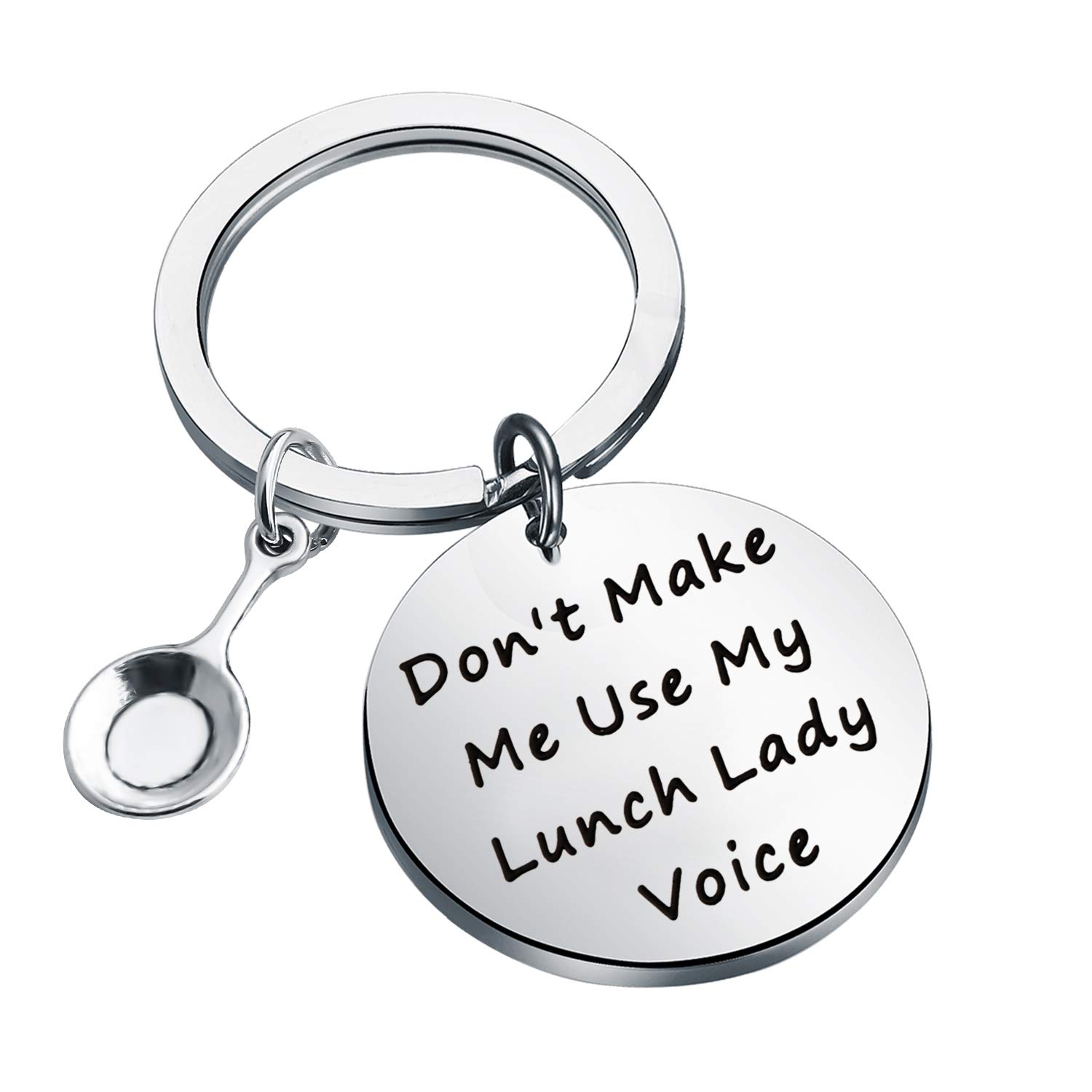 POTIY Lunch Lady Gift Cafeteria Worker Don't Make Me Use My Lunch Lady Voice Keychain Appreciation Gift for Canteen(Lunch)