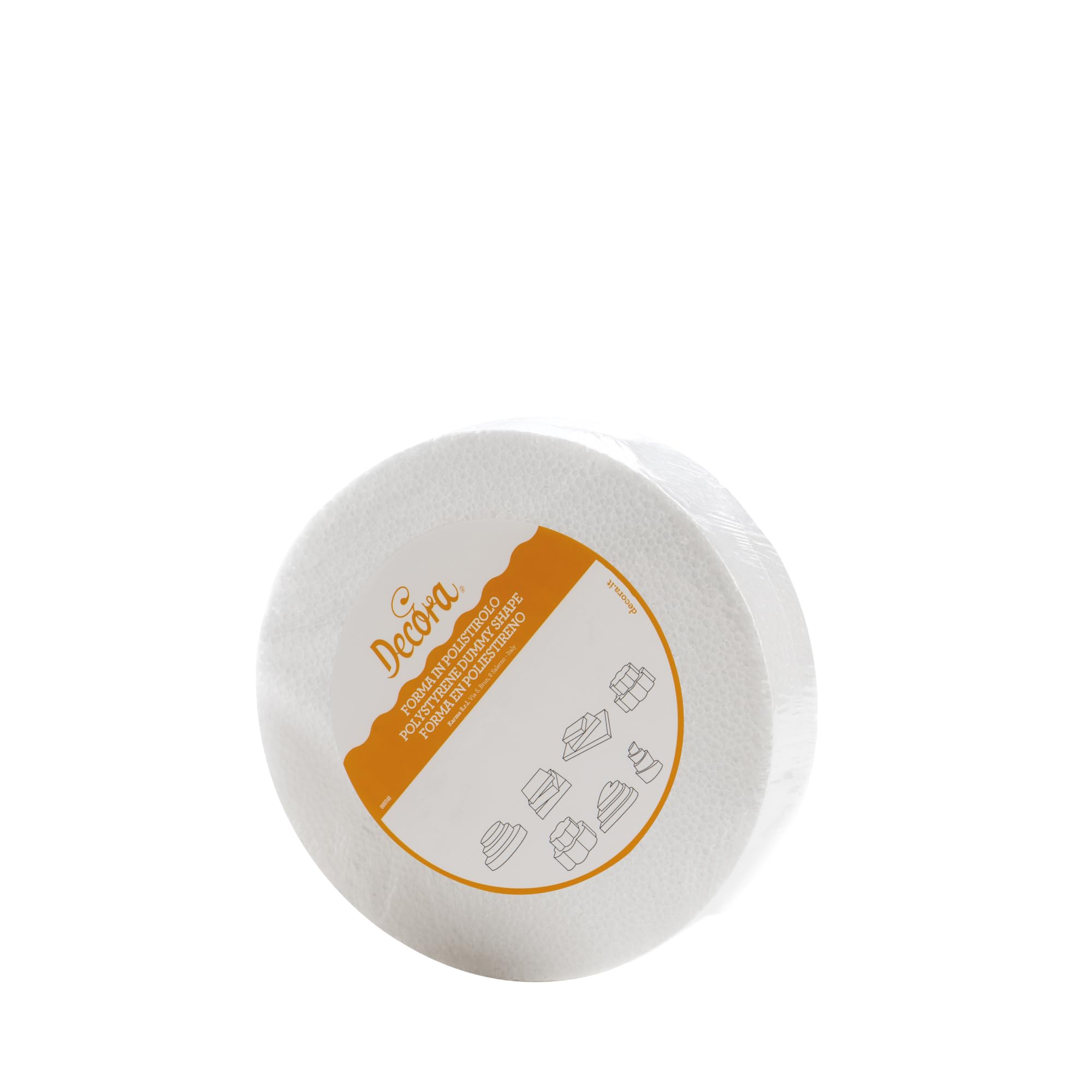 Decora 0174015 Basi tonde in polistirolo Ideali per esercitazioni e per Realizzare Torte a Piani dall'aspetto Perfetto, Dim. Ø 15 X H 7,5 CM