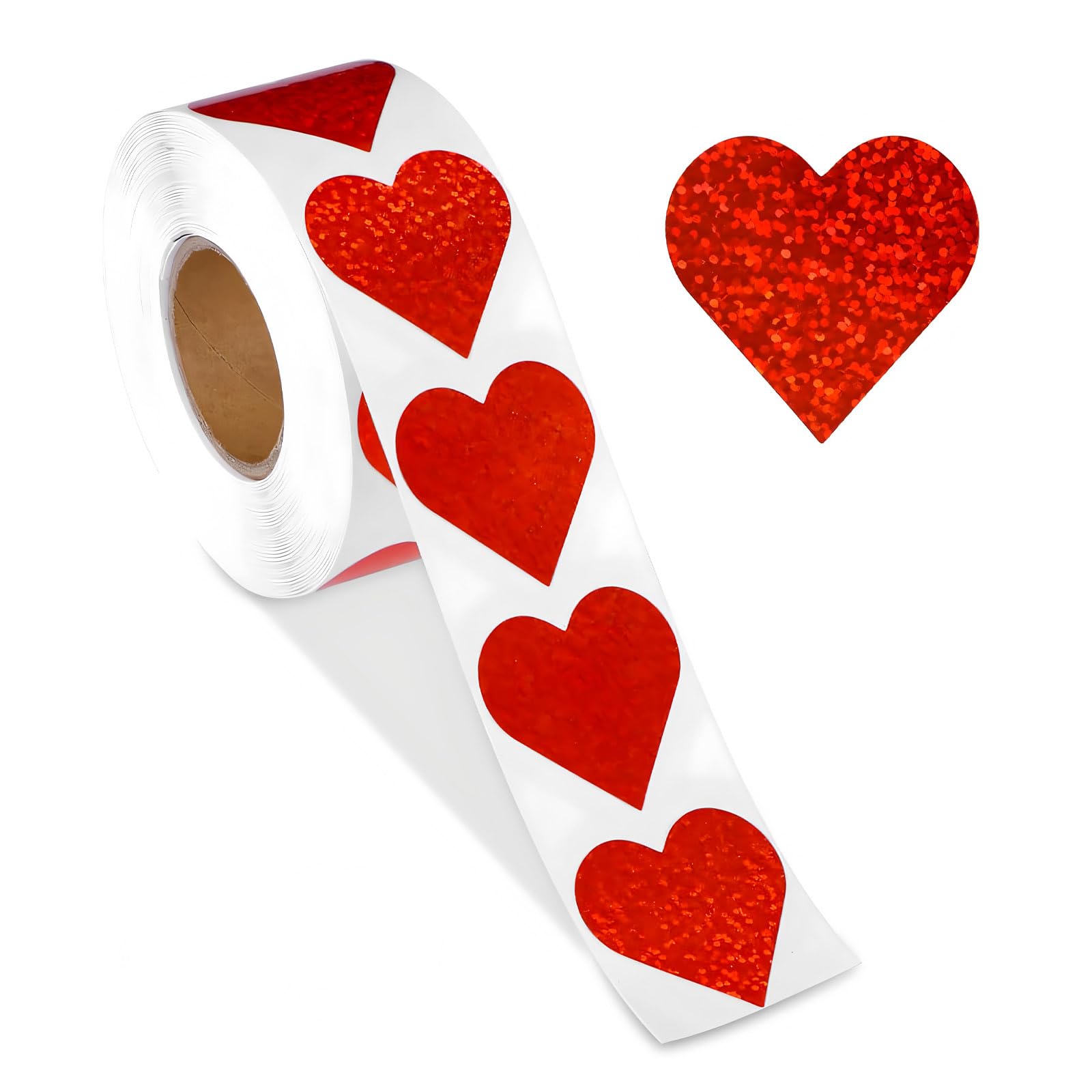 Zmyueda Red 500 Pcs Valentines Day Stickers, Glitter Heart Sticker, Valentine's Daheart-Shaped Stickers For Scrapbooking Valentine's Day Party Supplies, Such As Cards, Envelopes, Walls, Decorate