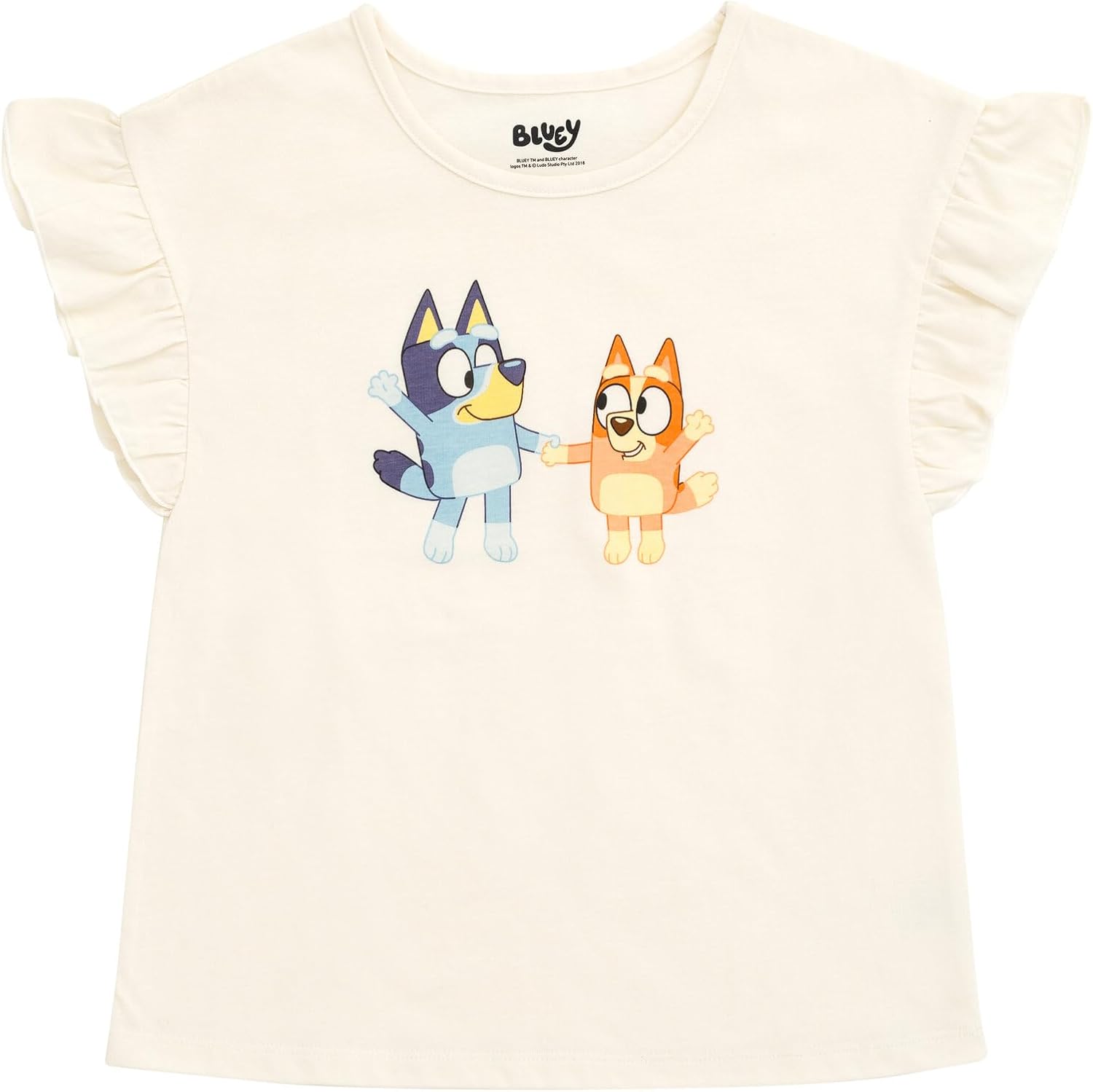 Bluey Floral Girls Vintage Wash Denim Overall Dress and T-Shirt Outfit Set Toddler to Big Kid - Image 3