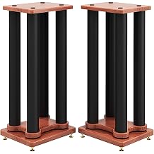 BTZHY Speaker Stands,A Pair of Universal Subwoofer Surround Sound Stand, Double Wooden Base Style, Stand Height from 7.8 to 27.5 Inches