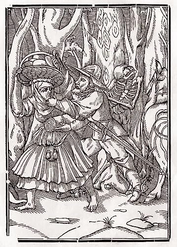 Poster la mort vient pour le voleur Hans Holbein toile 50x70 cm