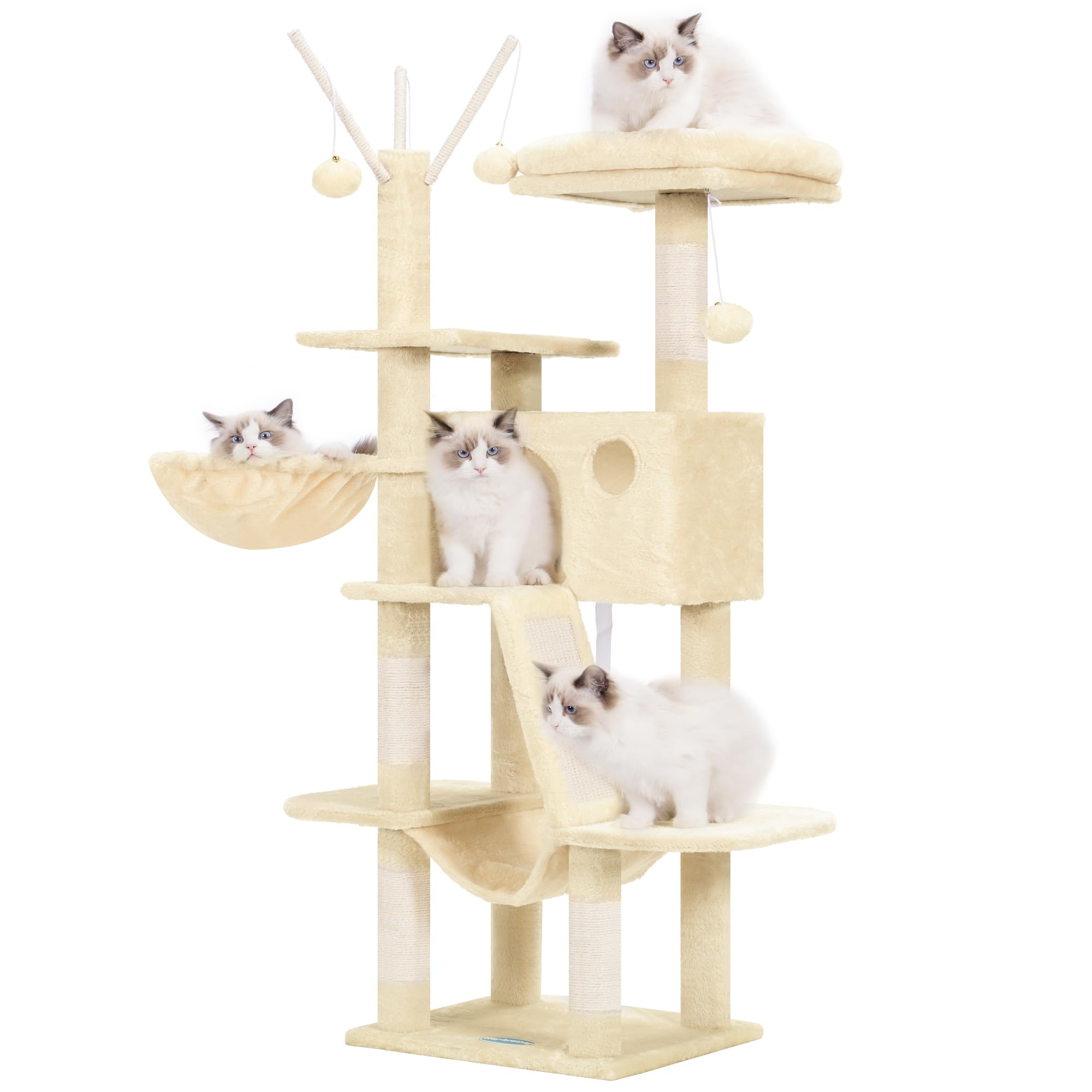 Amazon | Hey-brother キャットタワー スリム 省スペース 猫タワー