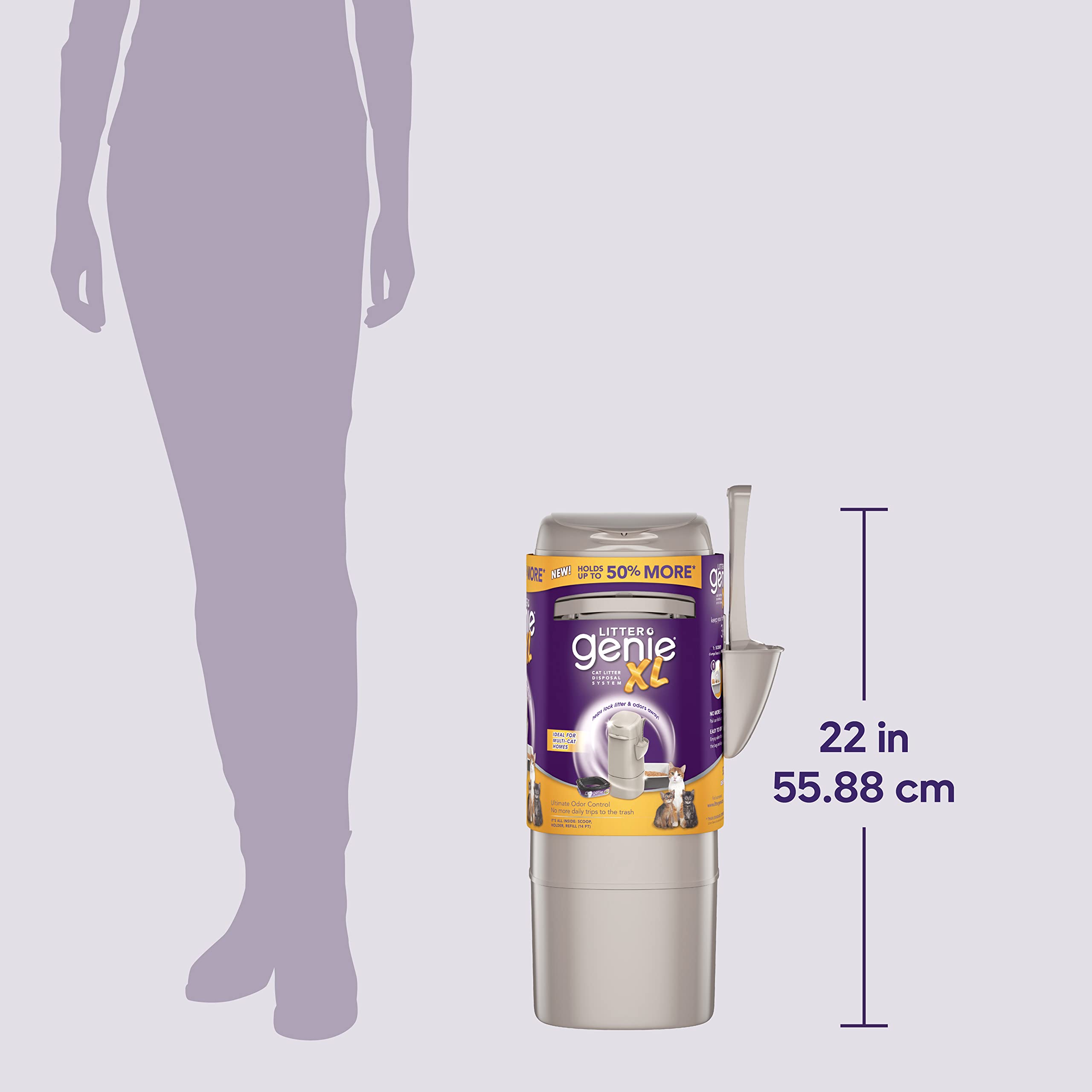 Litter Genie XL Pail, Ultimate Cat Litter Disposal System, Locks Away