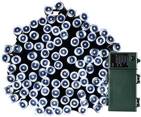 Joomer 200 LED String Battery Christmas Lights, Cool White