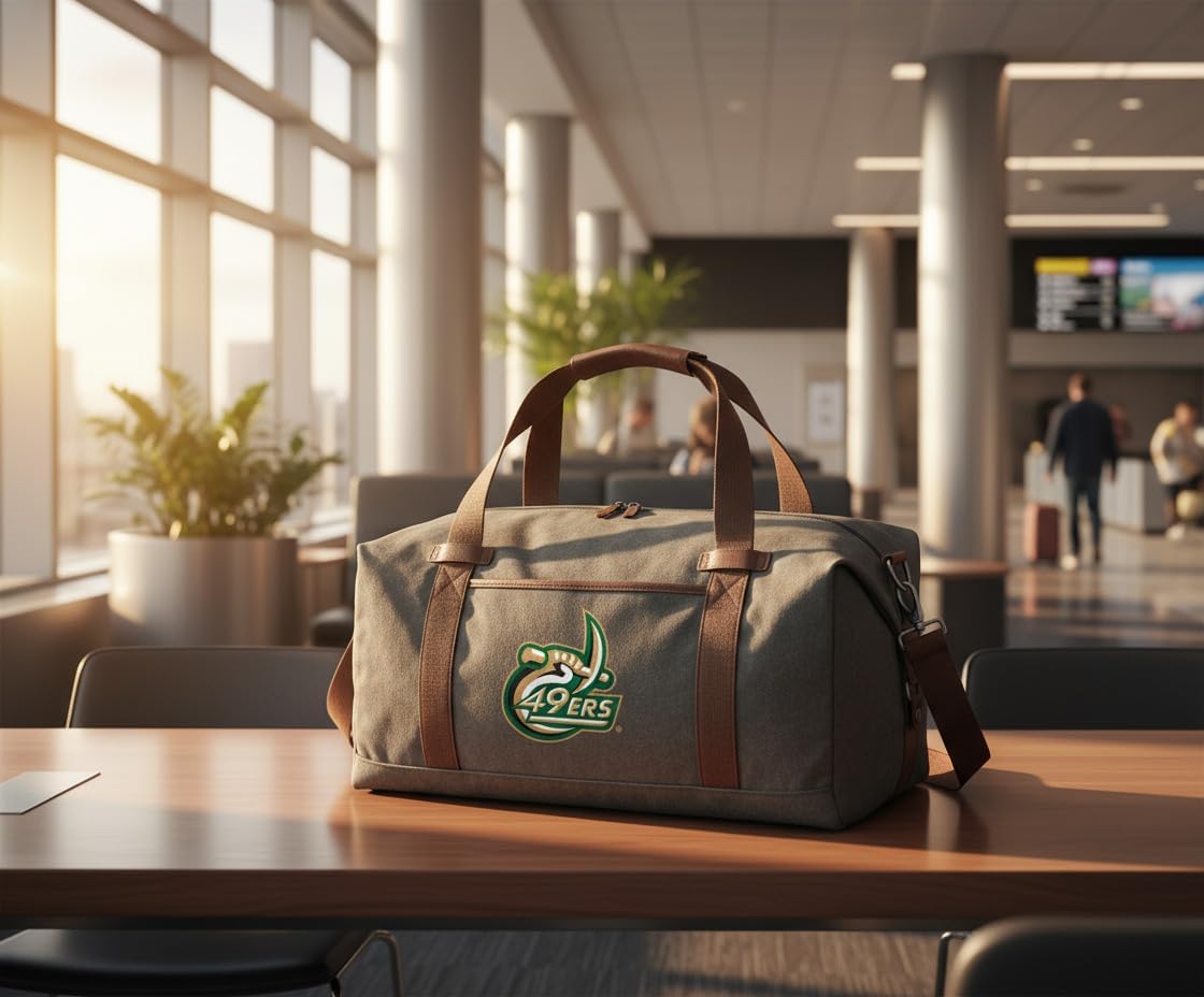 UNC Charlotte Duffel Bag - Carryon, Overnight Travel Bag, Rich Canvas Fabric For UNCC 49ers Fans and Alumni