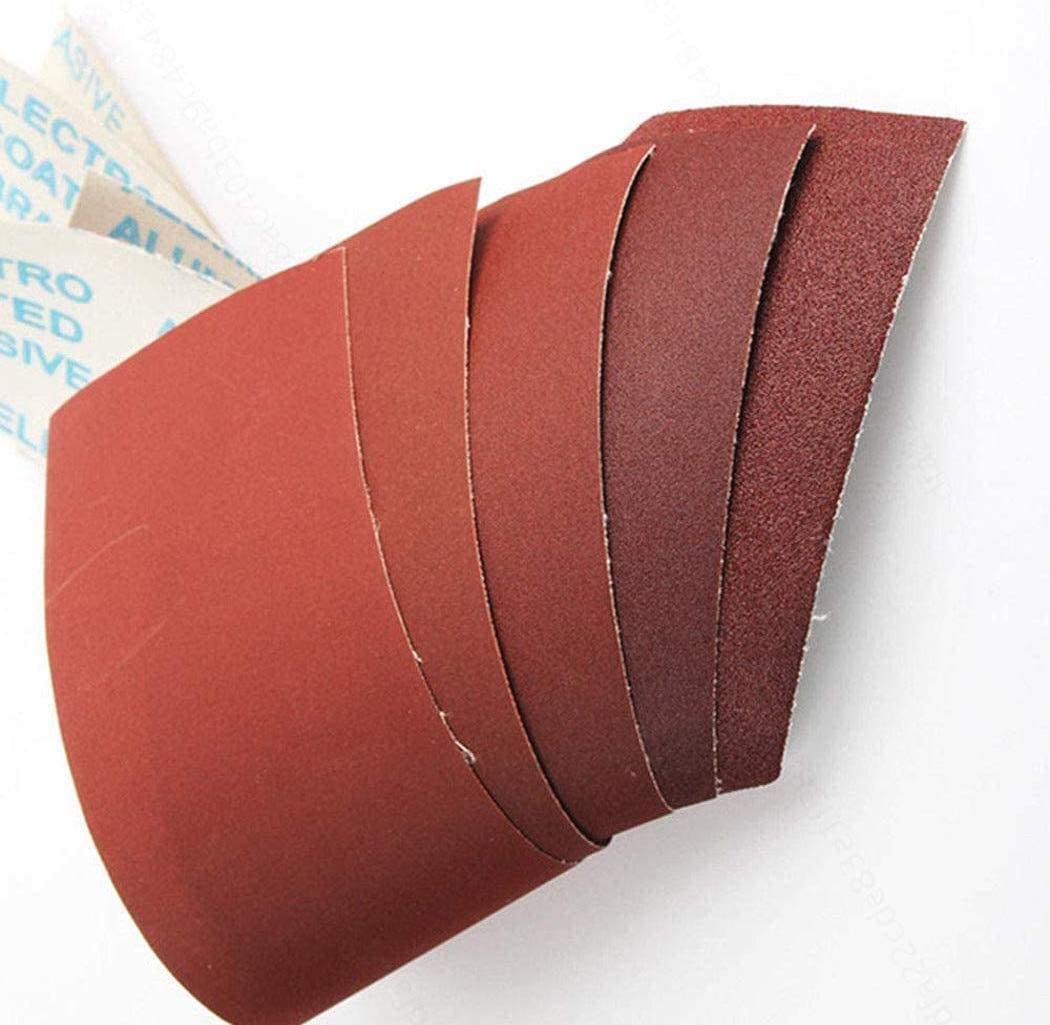 2 rollos de lija abrasivos de 5 x 100 mm, rollo de papel de lija para metal y madera, grano 80