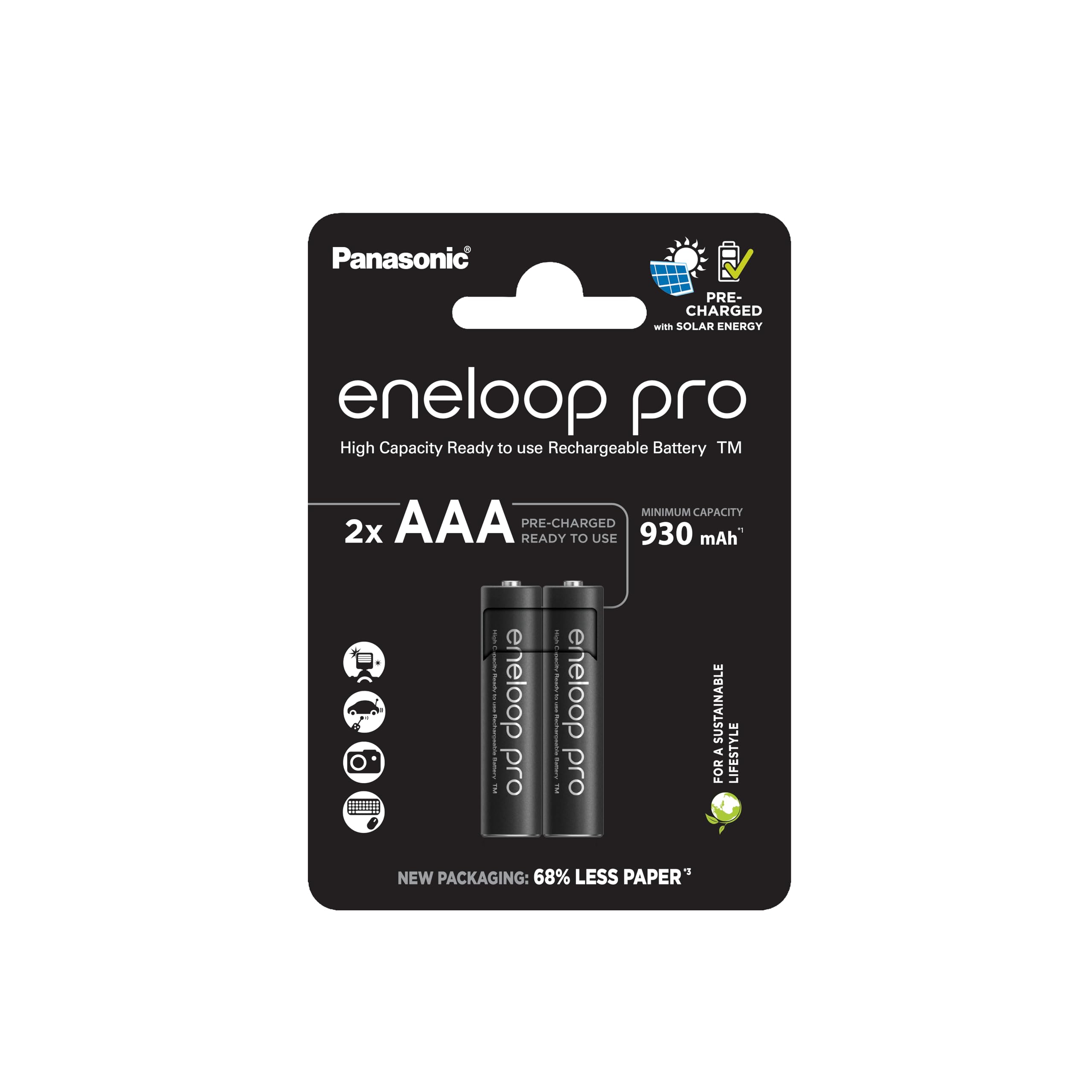 1x2 Panasonic Eneloop Pro Micro 930mAh AAA NiMH BK4HCDE2BE
