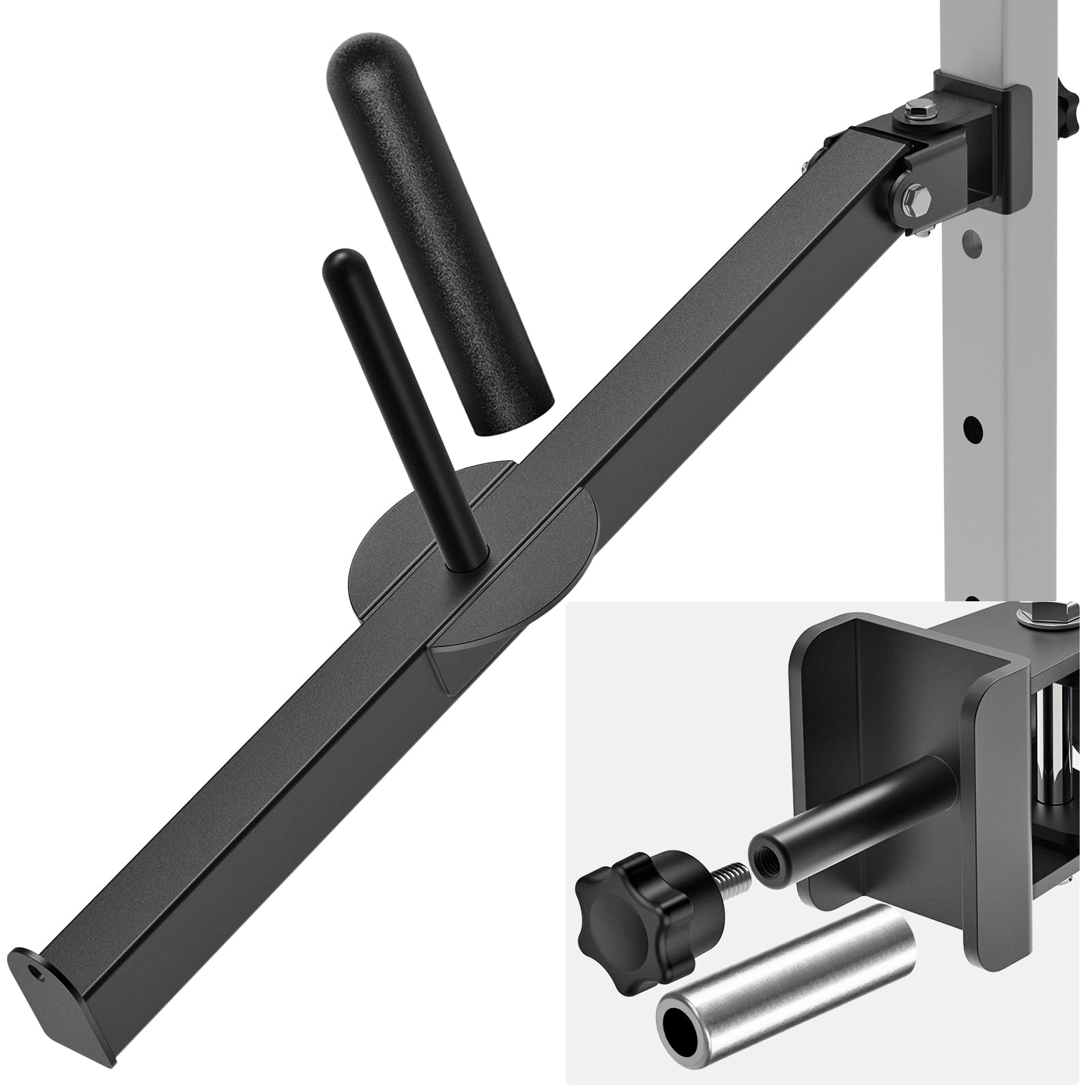 SELEWARE Ceinture Bras de Levier de Squat Fixation pour 5,1 x 5,1 cm et 7,6 x 7,6 cm Power Cage, Squat Rack Landmine Attachment, Compatible avec des Disques d'haltères de 2,5 cm et 5,1 cm