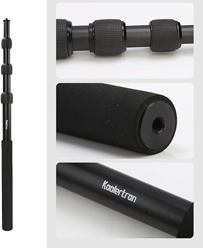Miniatura 4 de Koolertron bastón liviano para micrófono boom con trabas simples y asa acolchada para micrófonos de grabación profesionales negro Black-20