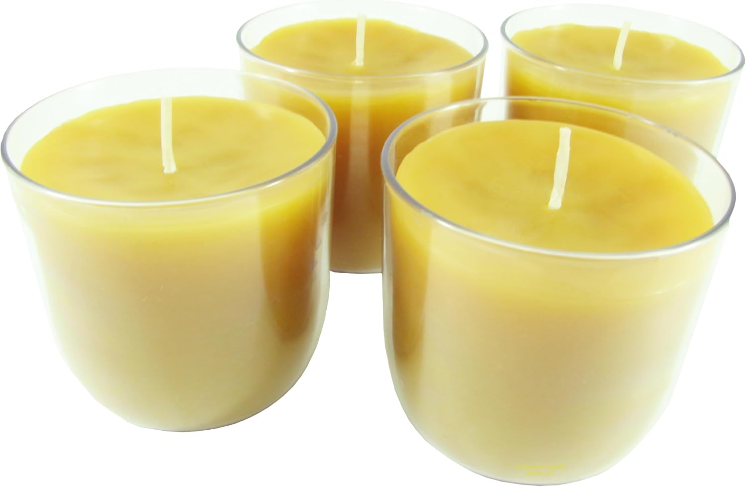 Beeswax Candle Works, Votive 4-Ounce Spa Candle (Pack of 4) with Clear Cups, 100% USA Beeswax