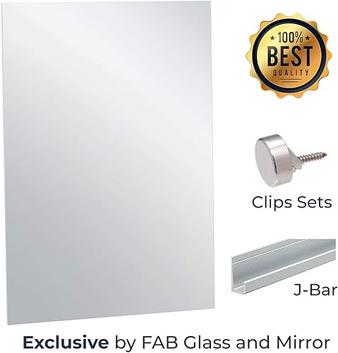 Miniatura 2 de Fab Glass and Mirror Espejo de pared de 36 x 60 pulgadas - 14 pulgadas de grosor sin marco para espejos de gimnasio y estudio de baile, espejo de