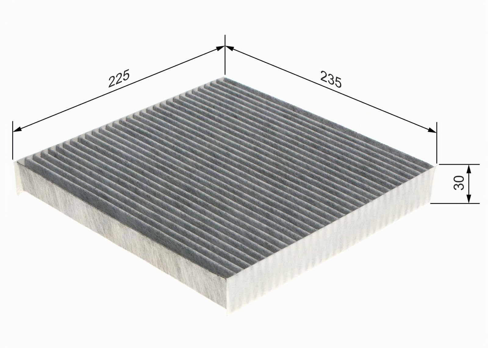 Bosch R5518 Filtro de Habitáculo de Carbón Activo - Filtro de Repuesto Contra Olores Desagradables, Polen y Polvo, Para un Aire más Limpio en el Vehículo