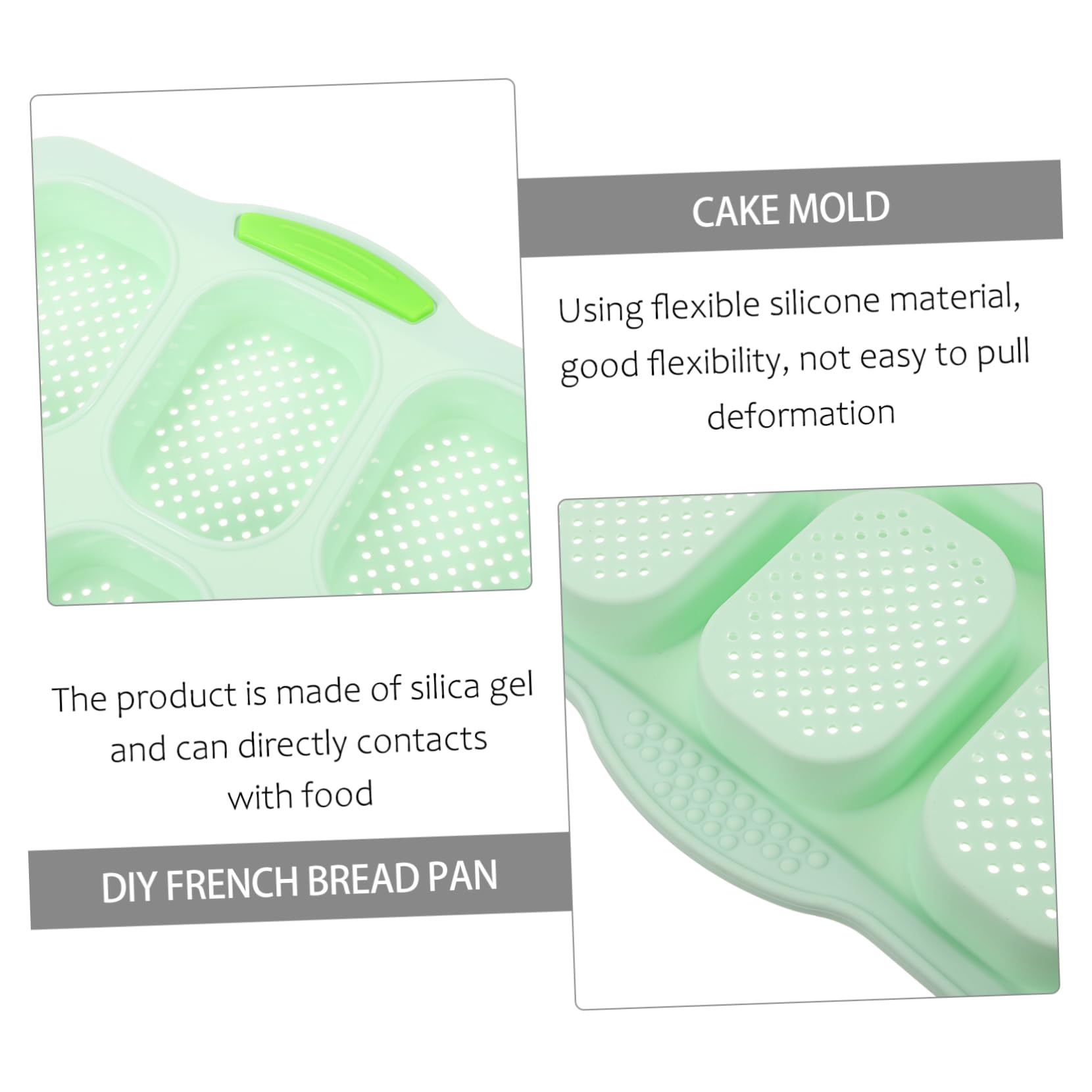 STOBAZA 9 Silicone Loaf Pan Cavity Baking for French Bread Heat Kitchen Tray for Baking Freezing Odorless Silicone for Breakfast Afternoon Tea