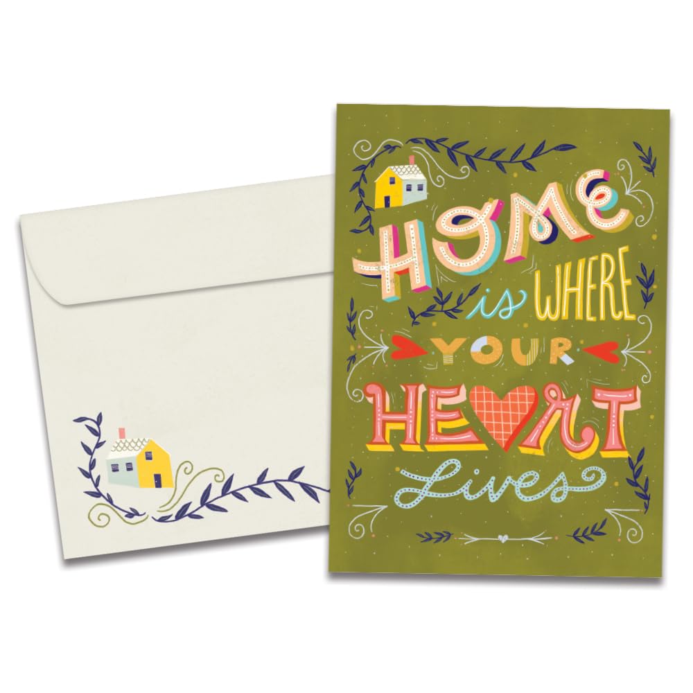 Tree-Free Greetings - New Home Housewarming Greeting Card - Artful Designs - 1 Card + Matching Envelope - Made in USA - 100% Recycled Paper - 5 x 7 -