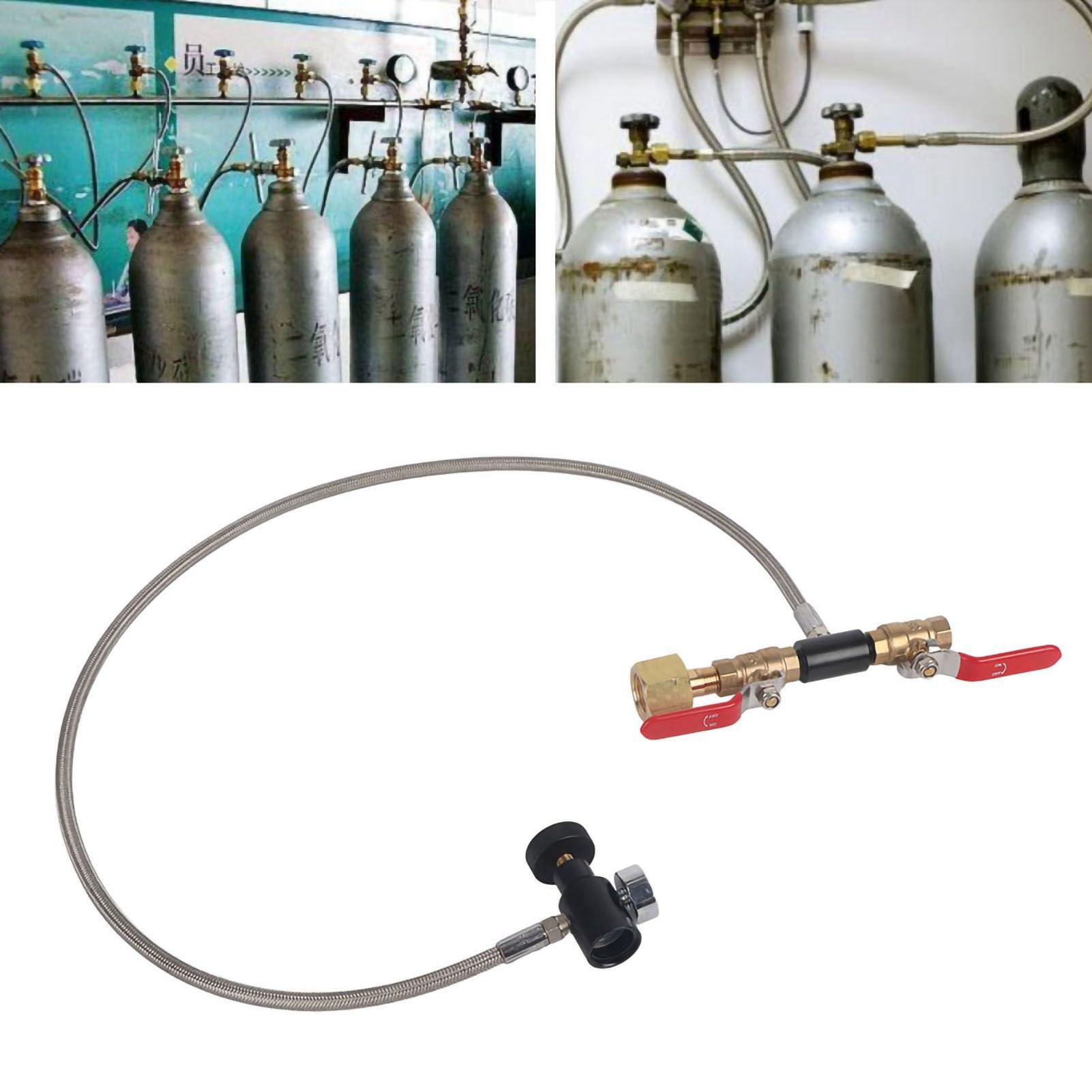 MAGT Adattatore di Ricarica CO2, G1/2 Adattatore di Ricarica Bombola CO2 con Tubo Flessibile, Connettore di Ricarica CO2 per Serbatoio di Riempimento