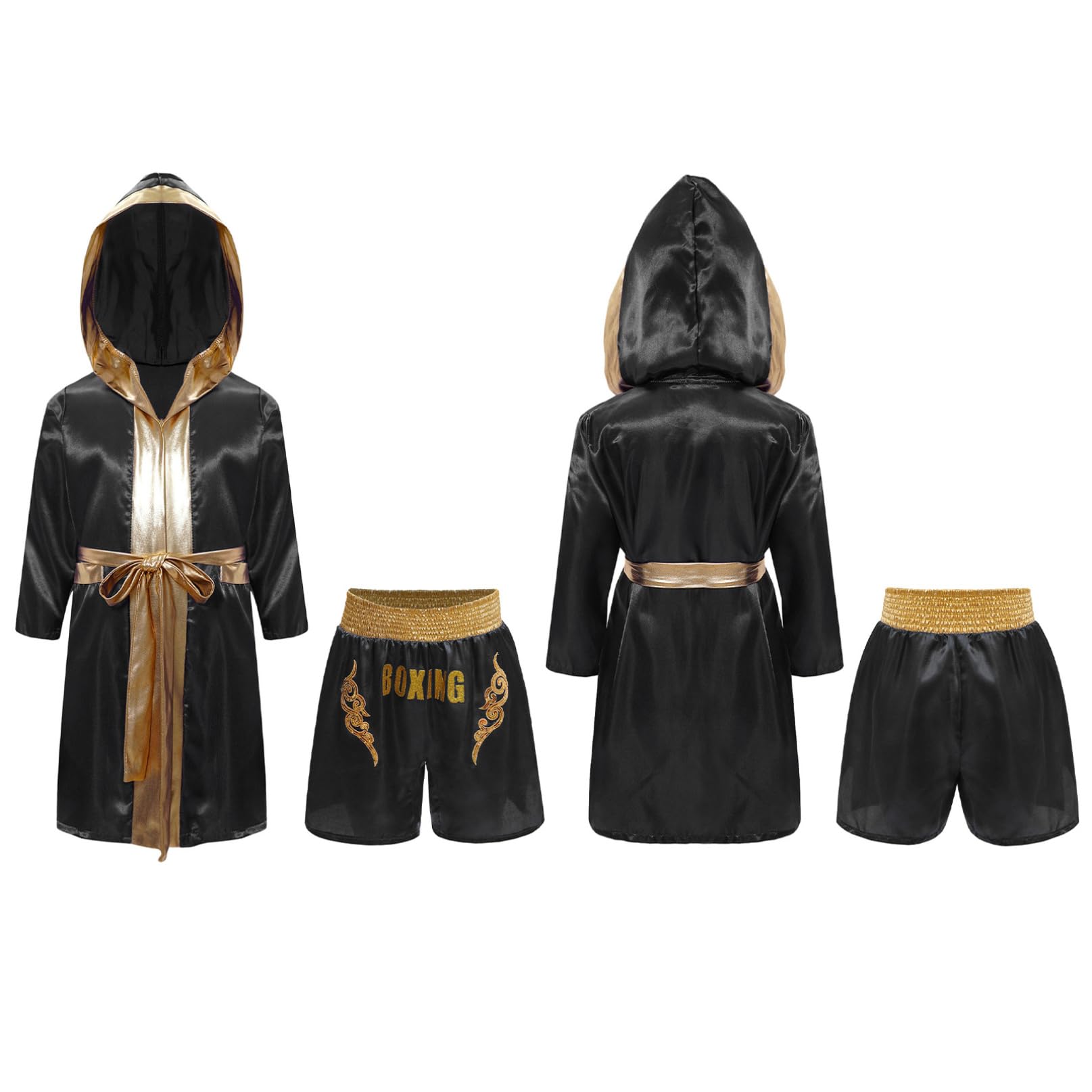 iiniim Conjuntos de Boxeo para Niños, Boxeo, Conjuntos con Lentejuelas, Batas para Entrenamiento de Boxeo, 5-16 Años