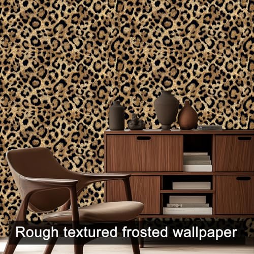 HOMETITUTE Leopard Print Peel and Stick Wallpaper 118.1 x 17.7 Inch by HOMETITUTE - Used condition - Image 8
