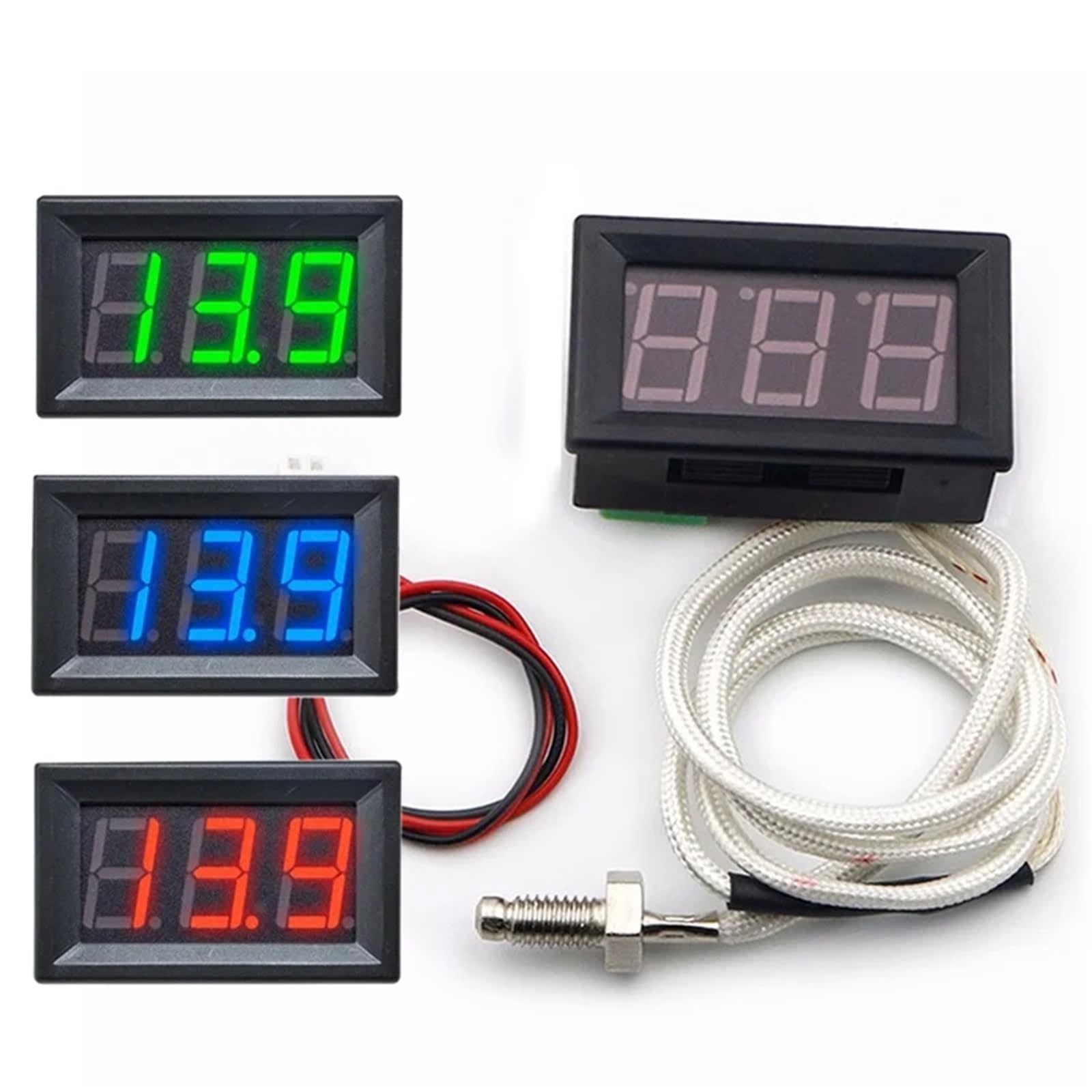 Termometro digitale industriale ad alta temperatura tipo K M6, misuratore di temperatura da 12 V, termografo da -30 a 800 gradi(XH-B310 Red)