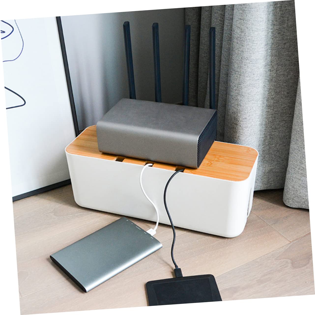 1pezzi Scatola Per Quadro Dei Scatola Per Caricabatterie Organizzatore Prese Per Riporre i Porta Materiale Resistente Adatto Per Multiprese Protezione Ragazza e Animali Domestici