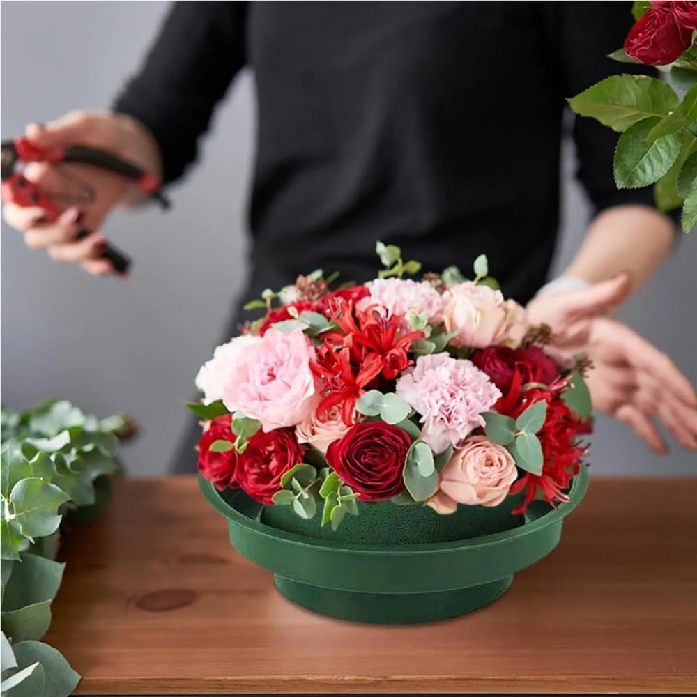 10Pcs/Set Green Round Foam Blocks,Floral Flower Foam Kit for Party Flower Arrangements