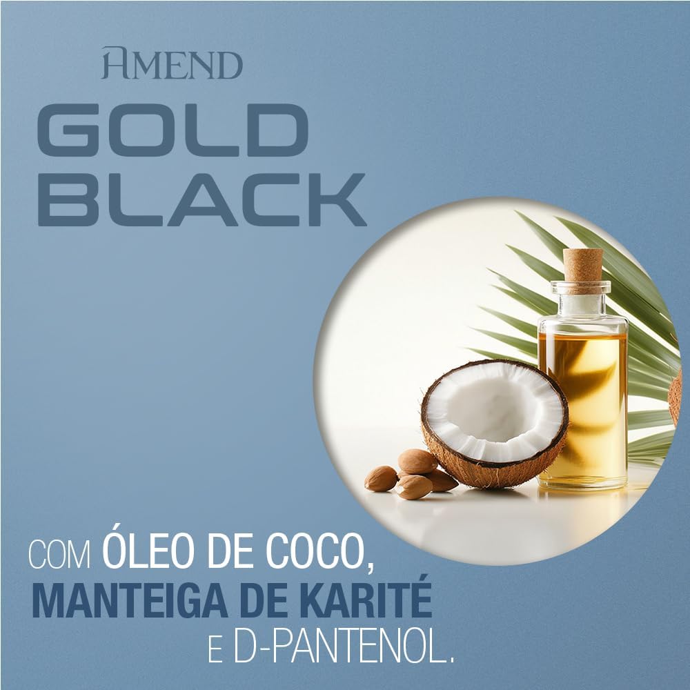 Gelatina Modeladora De Cachos Amend Gold Black Hidratação Nutritiva, 500g