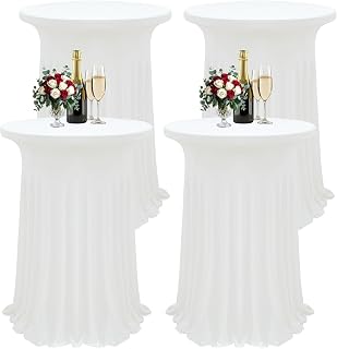 4Pack White Cocktail Table Covers 32"x 43" Cocktail Table Tablecloth