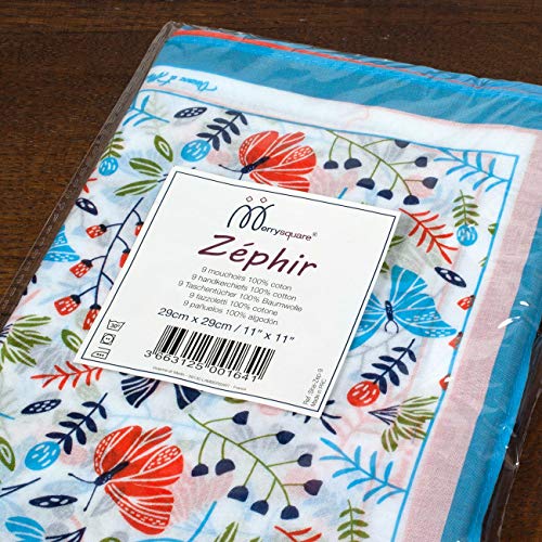 Merrysquare Zakdoeken van bedrukte stof, model Zephir, klein, 29 cm x 29 cm, 9 stuks, 100% katoen - Image 5