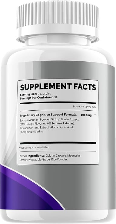 Neurocept Supplement Capsules All Natural Maximum Strength Formula, Focus & Memory Support (5 Pack 300 Capsules)