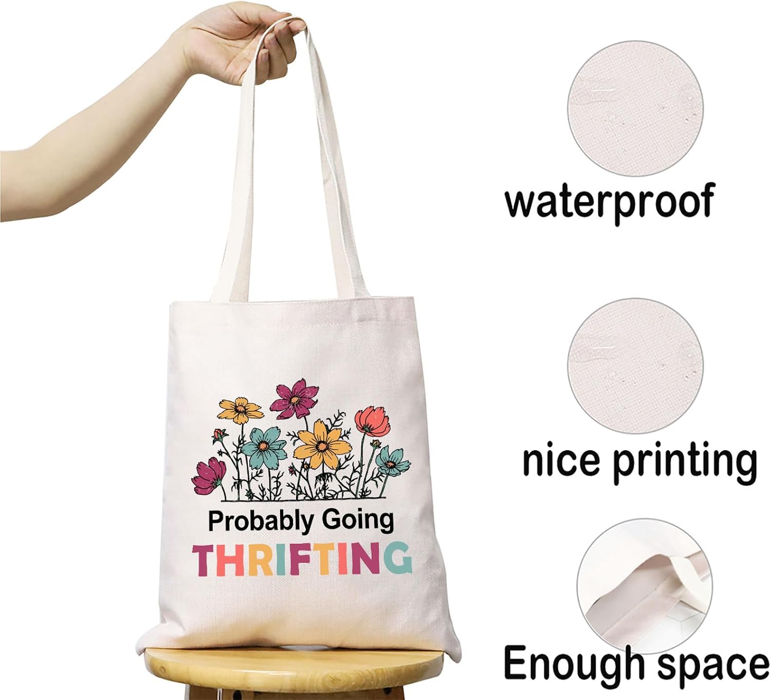 JXGZSO Thrifting Shoulder Bag Probably Going Thrifting Tote Bag Thrifter Gift Thrift Store Shopping Lover Gift image 5