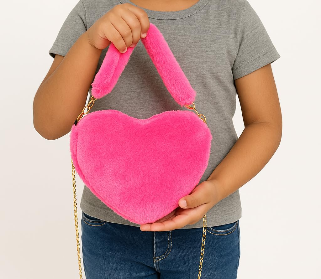 CULT FACTORY Beautiful Pink Kids Side Bag Plush Toy Bags for Kids Girls 1