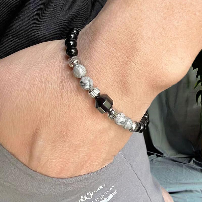 Beaded Bracelets Stainless Steel Cuban Link Chain Bracelet for Men Tiger Eye Bracelet Adjustable Bracelet Jewelry Birthday Christmas - Image 4