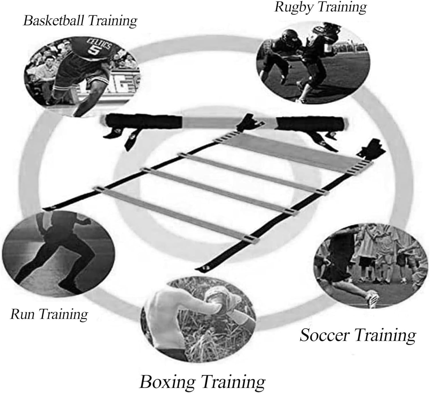Agility Ladder Fixed Speed Training Ladder, Sports Fitness Training Set,with Bag,for Adults Football Training