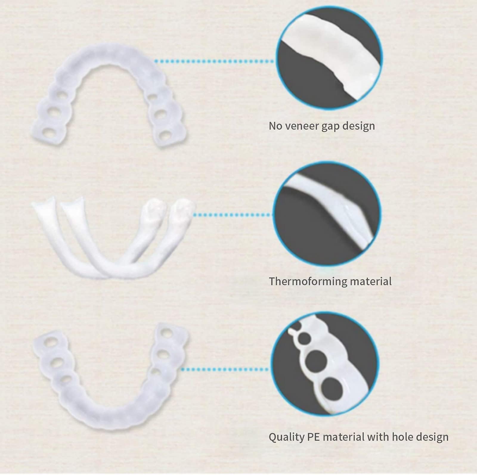 ベニヤ スナップイン歯 快適フィット ホワイトニング ベニヤ スナップオン 入れ歯 女性と男性のパーティーに スマイル 美しい瞬間 2組