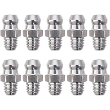 BYOBYO 10pcs Stainless Steel Straight Grease Fitting, Silver Tone M6/M8/M10 x 1mm Thread Hydraulic Grease Nipple Zerk Fitting NozzleM6 x 1