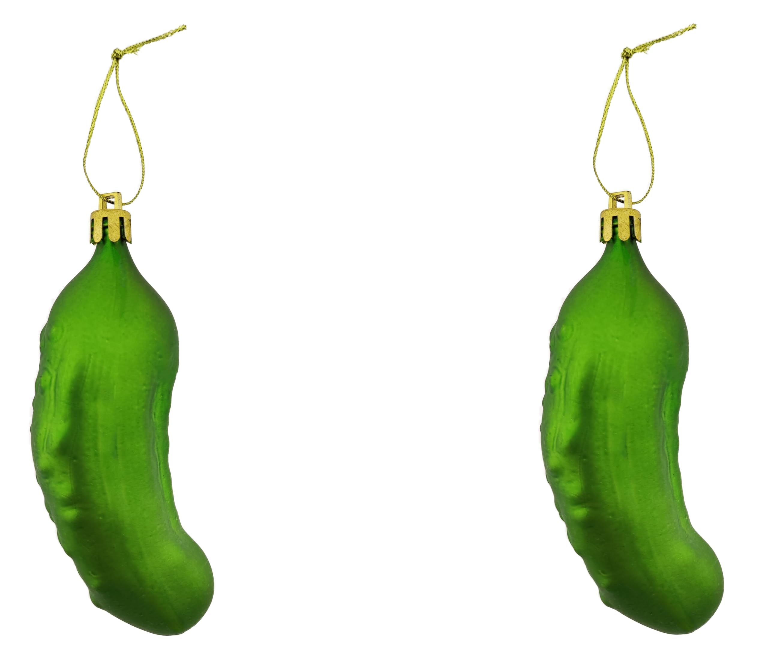 MC-Trend Lot de 2 concombres de Noël pour sapin de Noël - Vert mat - 11 cm - En plastique - Décoration de Noël - Concombre pour sapin de Noël - Légende