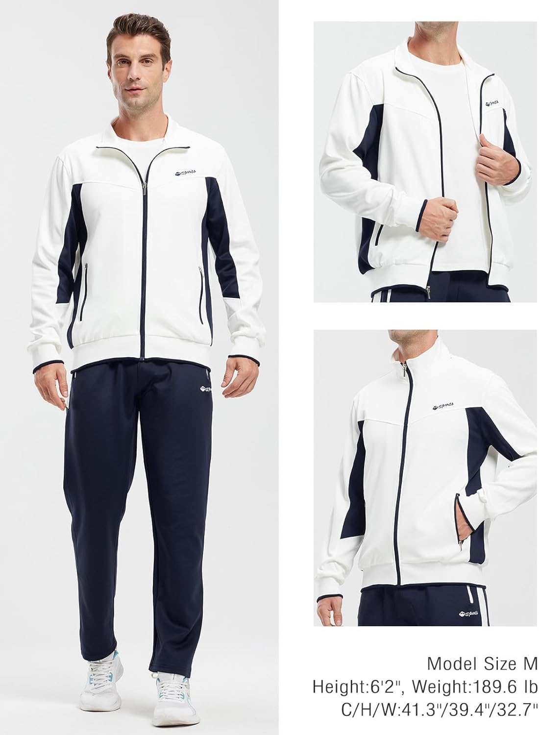 Rdruko Men's Tracksuit Sweatsuits 2 Piece Set Athletic Jogging Gym Activewear Sweat Track Suits Sets - Image 6