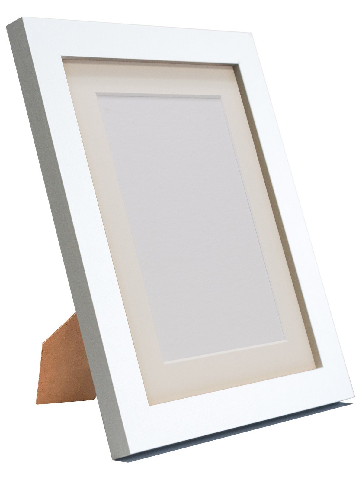 Q7 Picture Photo Frame, White with Ivory Mount, A4 Image Size 9 x 6 Inch