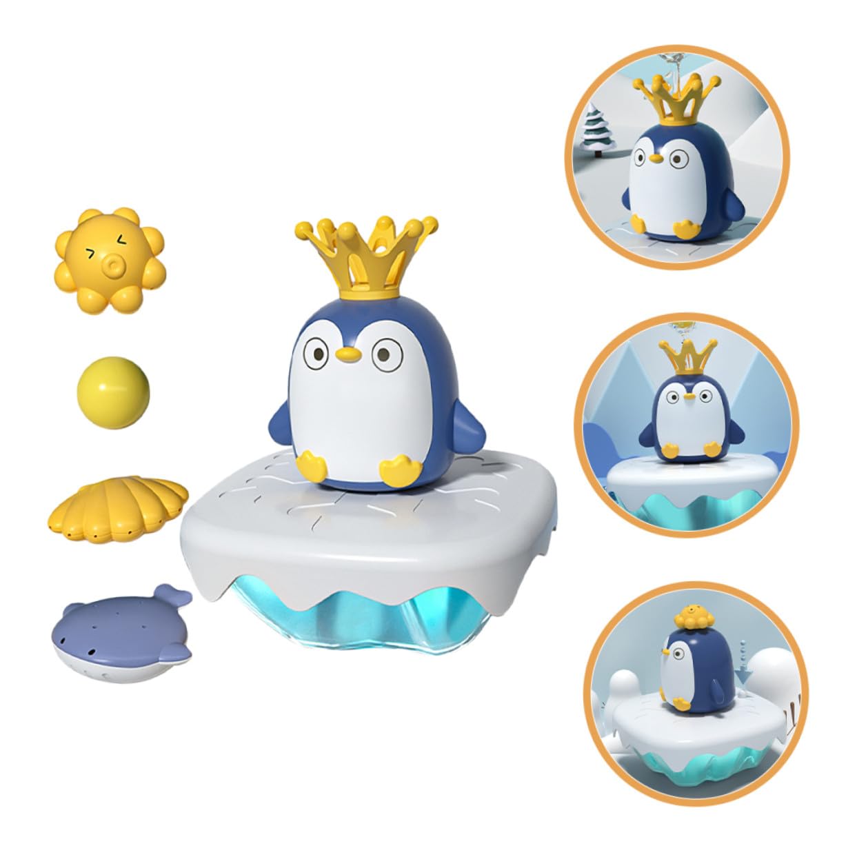 Juguete de Baño Pingüino Rociador de Agua Abs 1 Juego para Bebés