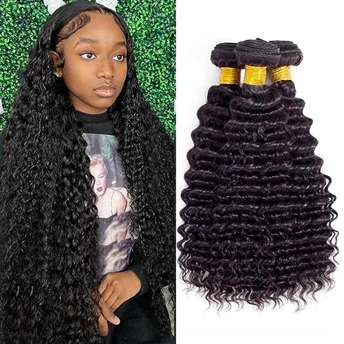 Deep Wave Human Hair Bundles 16 18 20 22 Inch