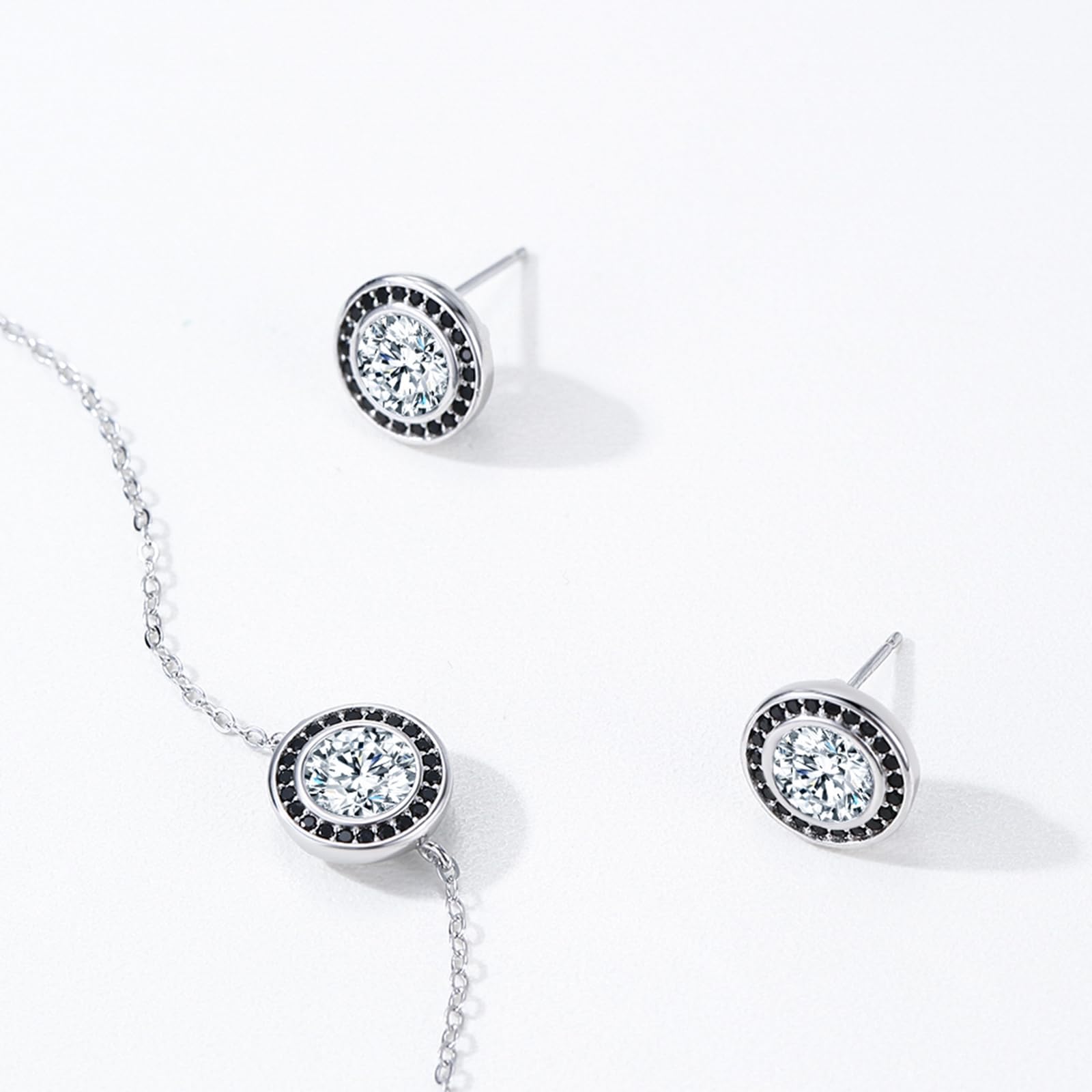 Pulsera de la amistad para mujer con circonita cúbica, pulsera redonda de plata fina ajustable de plata de ley para novia, esposa, ella, adecuada para aniversario